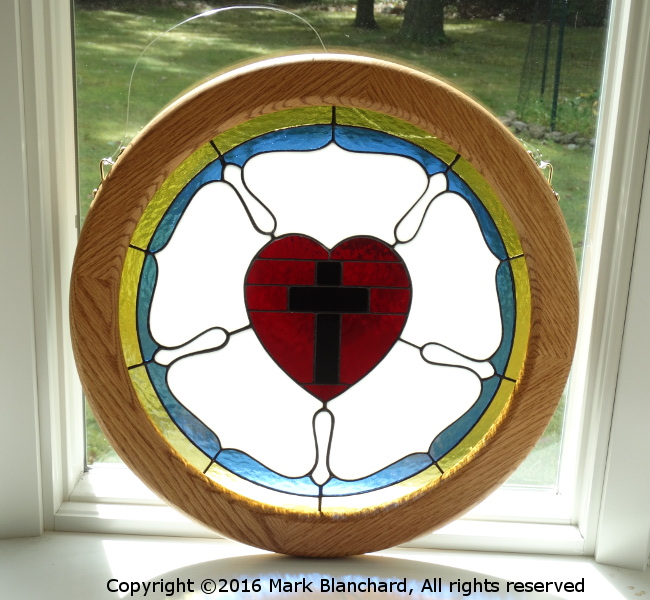 Luther Rose Stained Glass Panel